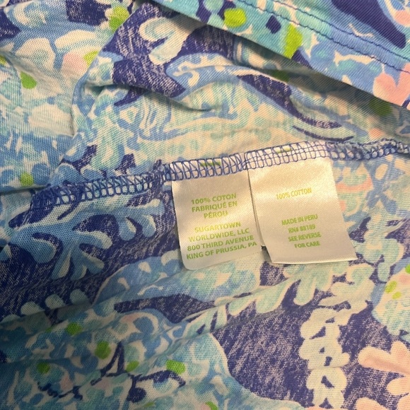 Lilly Pulitzer Girls Margarete Bennet Blue Turtle Swing Dress 100% Cotton Large - Picture 5 of 5